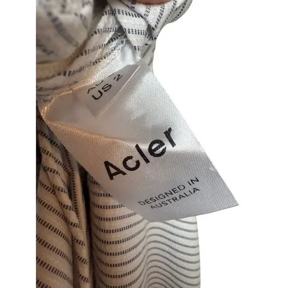 Acler Pinstripe Ruched High Lo Dress Sz. 2 US - Picture 10 of 12